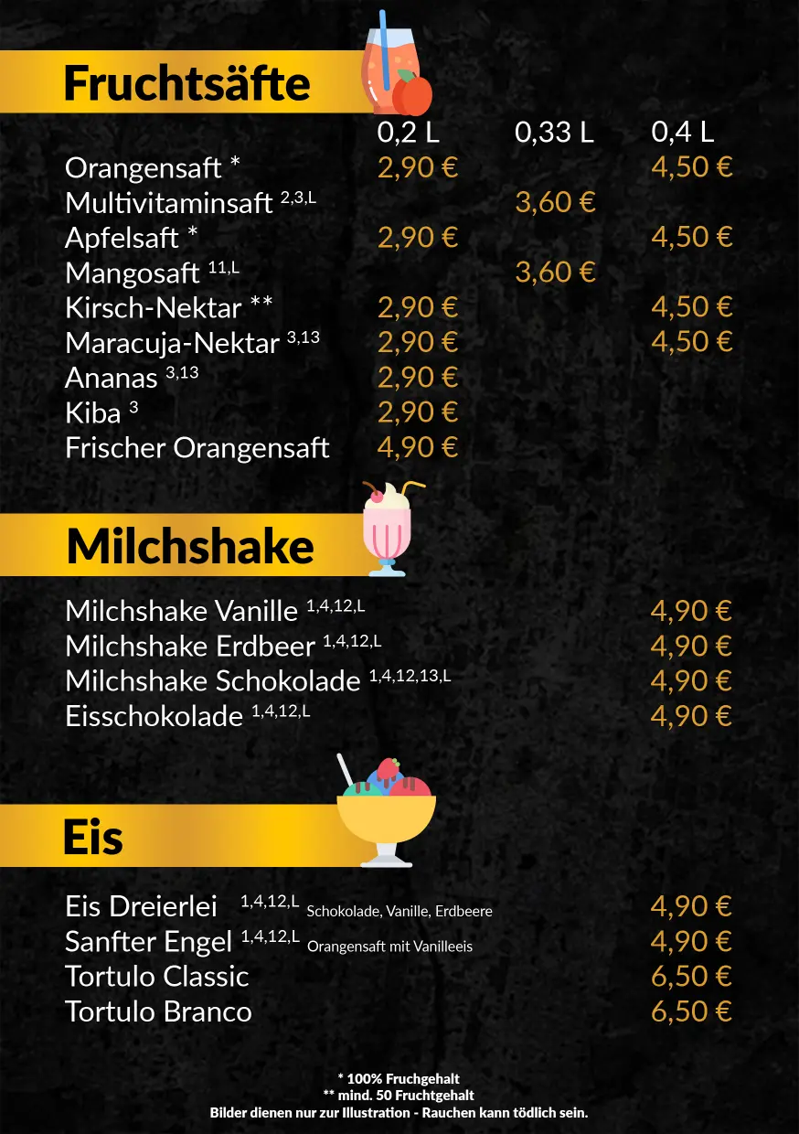 Fruchtsäfte - Milchshake